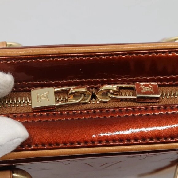 LOUIS VUITTON Monogram Vernis Van Damme Hand Bag Bronze M91125 LV Auth 134518 - Picture 12 of 16